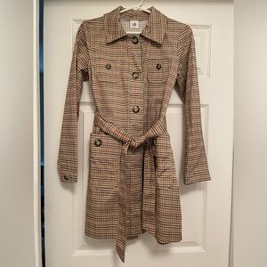 Cabi plaid trench coat
